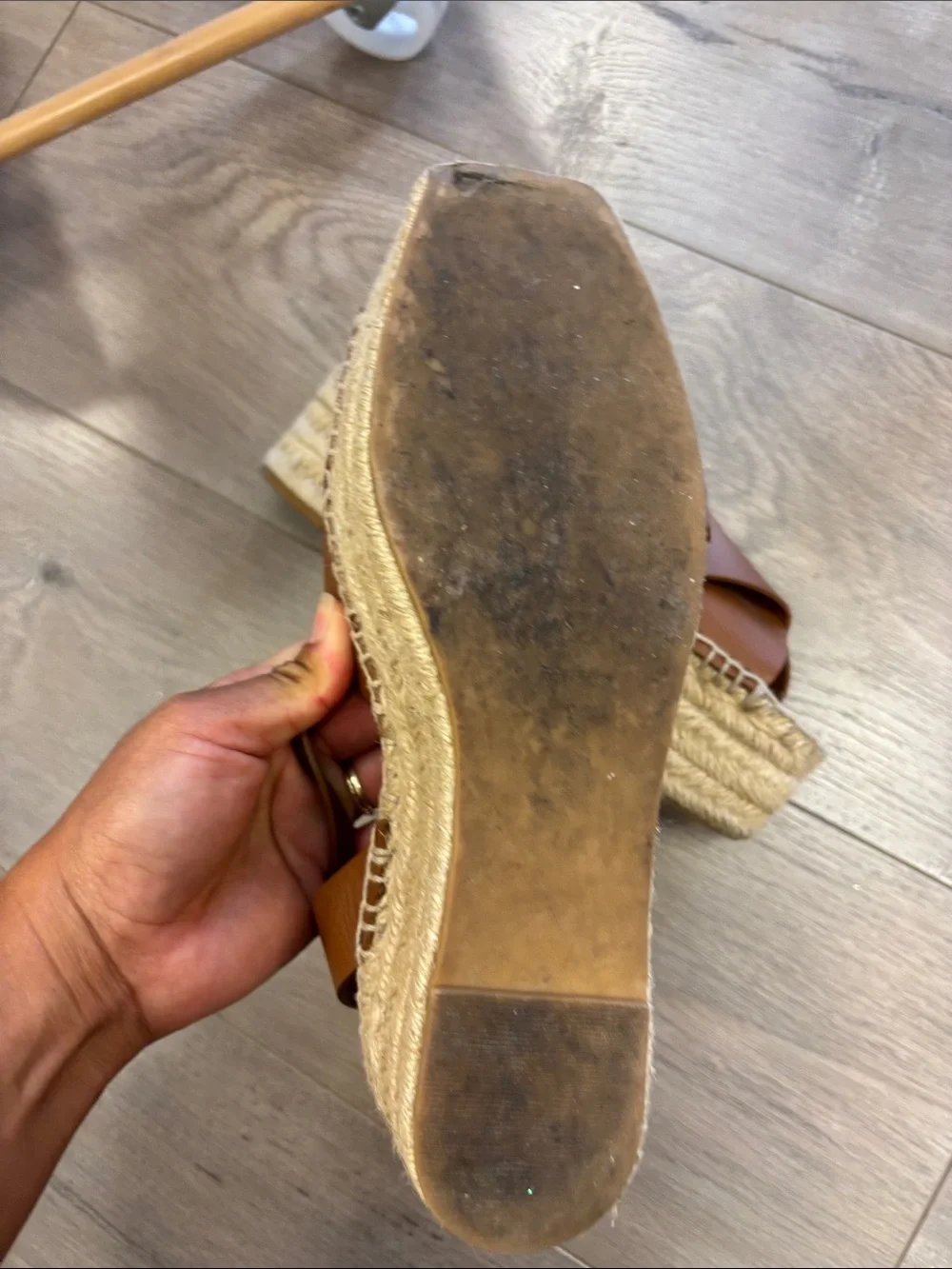 Mercedes Castillo Leather Espadrille Wedge Sandals